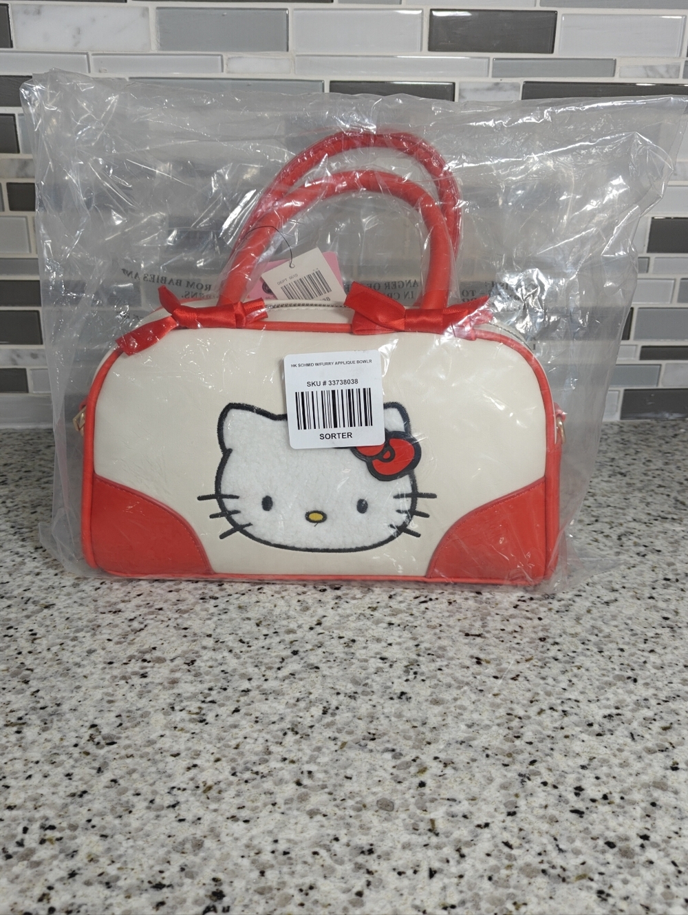 Her Universe Hello Kitty Fuzzy Patch Bowler Handbag